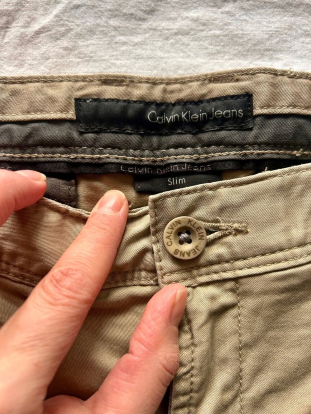 Calvin Klein Jeans 32x32 Slim Fit Khaki Chinos Beige Men’s Pants